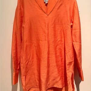 Worthington Bright Orange V-Neck Tunic